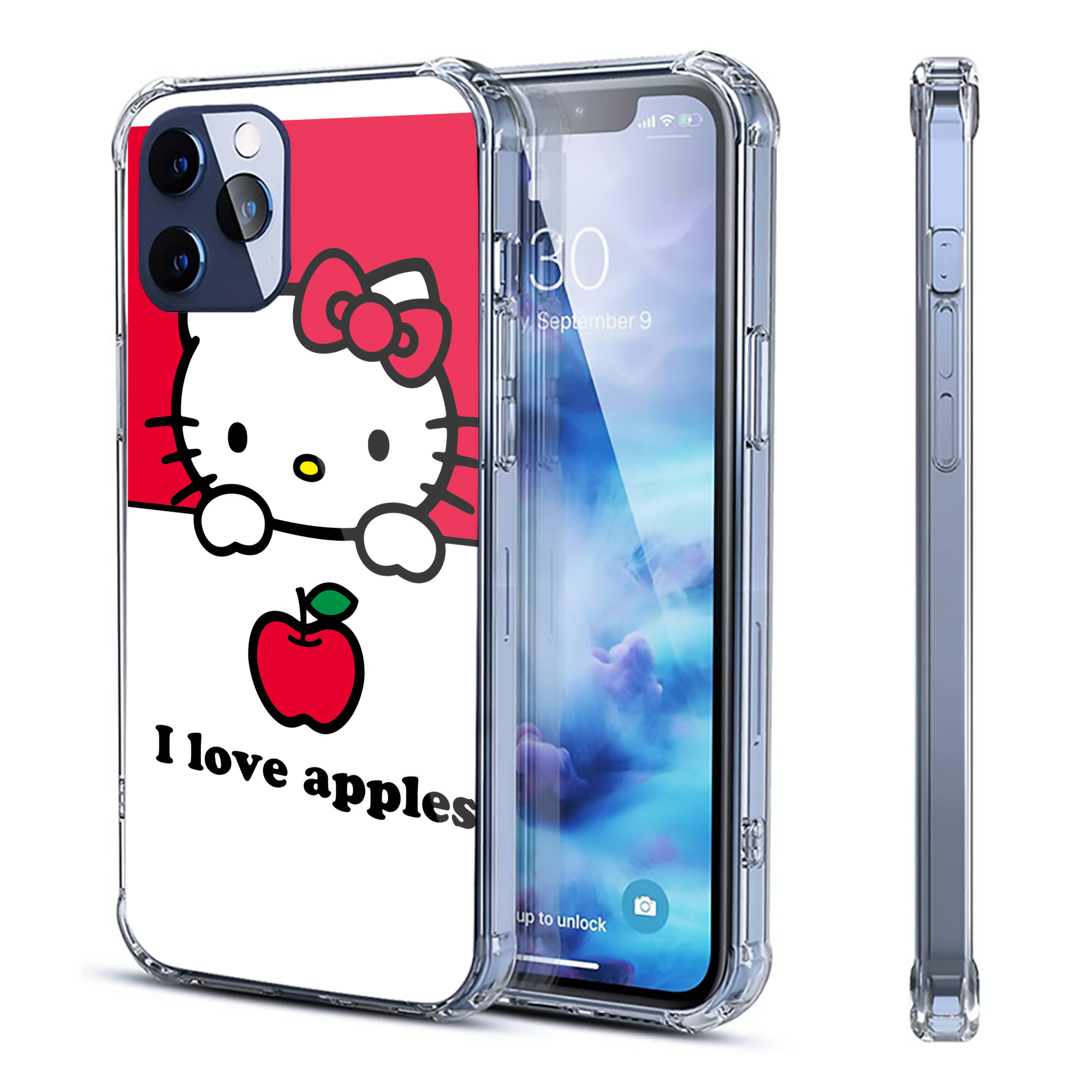 （画像用） Hello Kitty ハローキティ 【iPhone 12シリーズ対応】透明スマホケース（クリアソフトケース）